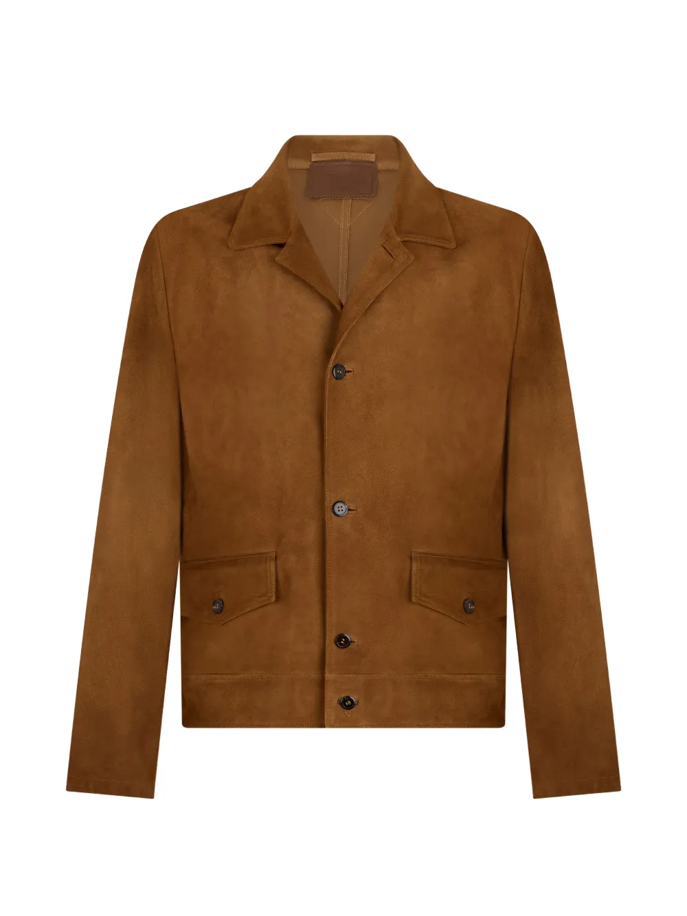 Prada button-fastening leather jacket - Marrone