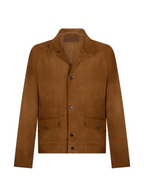 Prada button-fastening leather jacket