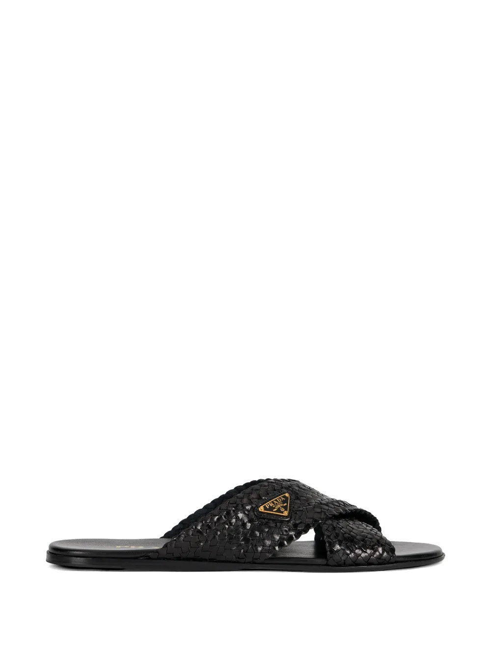 Prada woven crossover sandals - Schwarz