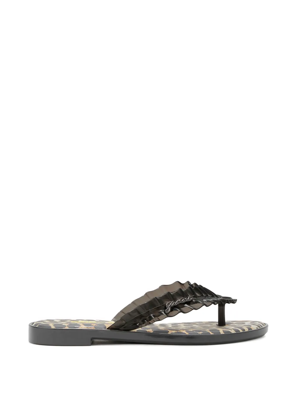 GANNI x Ganni Flip-Flops mit Leopardenprint - Schwarz