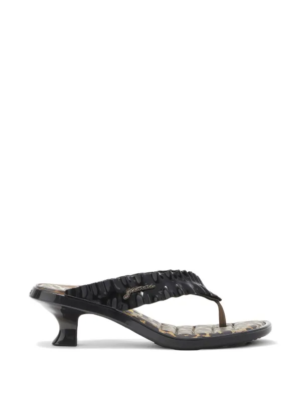 GANNI x Melissa キトゥンヒール サンダル | ブラック | FARFETCH JP