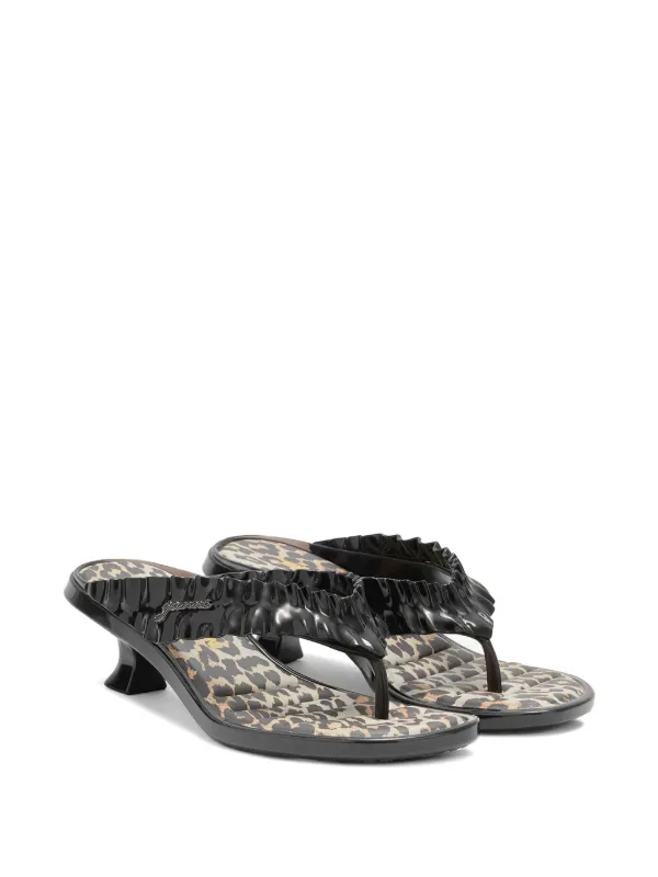 GANNI x Melissa キトゥンヒール サンダル | ブラック | FARFETCH JP