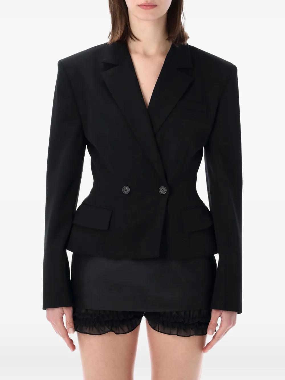 Magda Butrym double-breasted peplum blazer - Nero