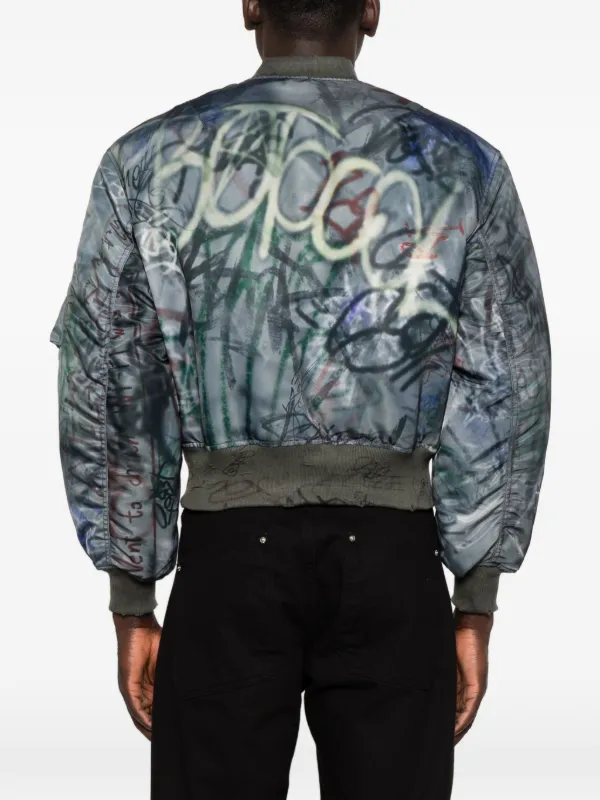 PROTOCOL INDEX zip-fastening print-detail Reversible Bomber Jacket