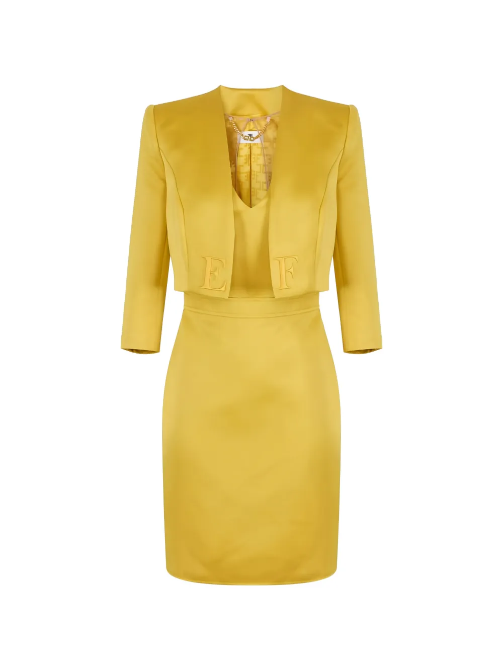 Elisabetta Franchi padded-shoulder mini dress - Giallo