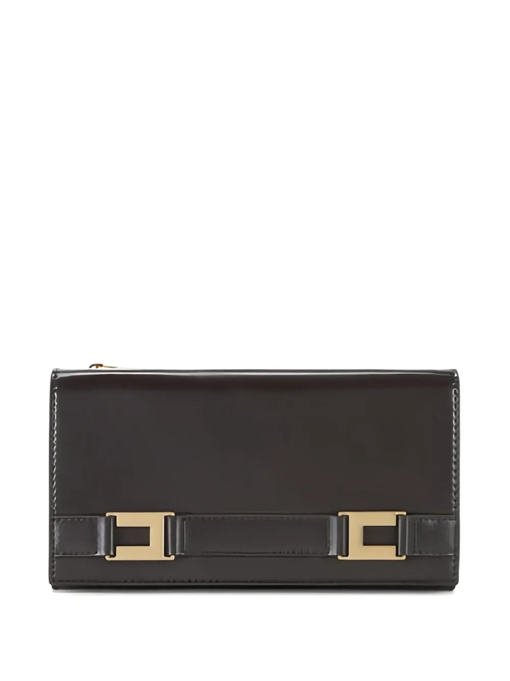 Elisabetta Franchi logo-plaque chain-link wallet - Marrone