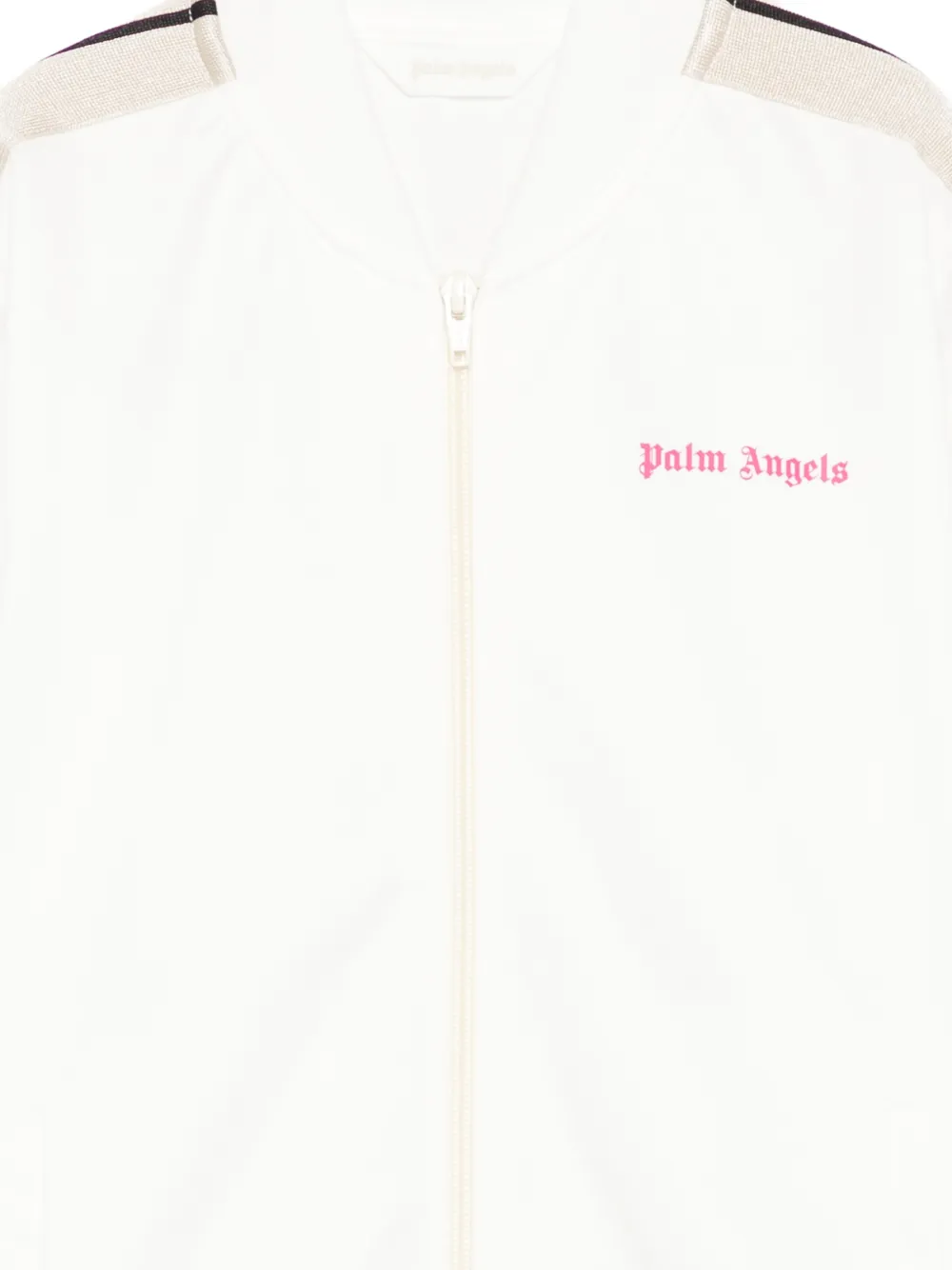 Palm Angels Kids Sweater met logo-print en zijstreep Wit