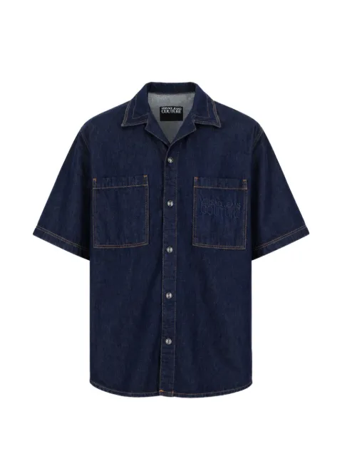 Versace Jeans Couture logo-embroidered denim shirt