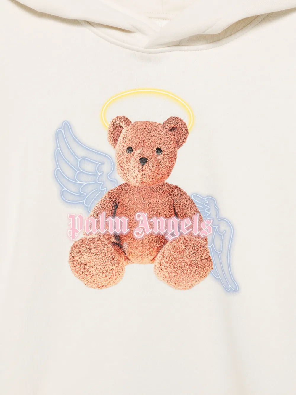 Palm Angels Kids Hoodie met beer- en logoprint Beige