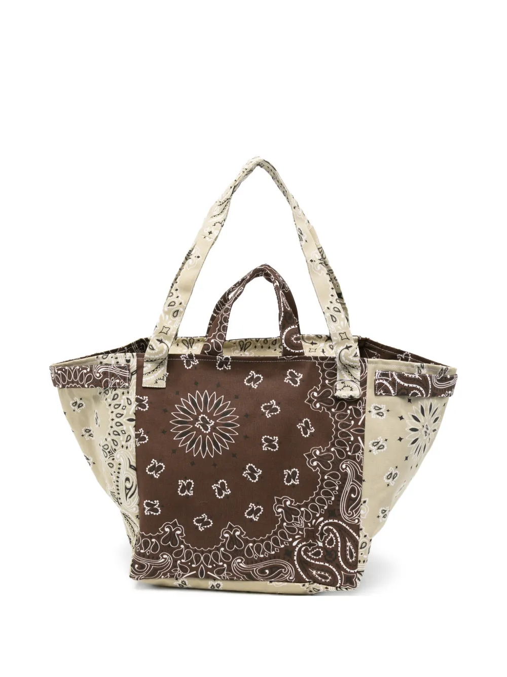 Call It By Your Name Trapèze bandana-print patchwork tote bag - Marrone