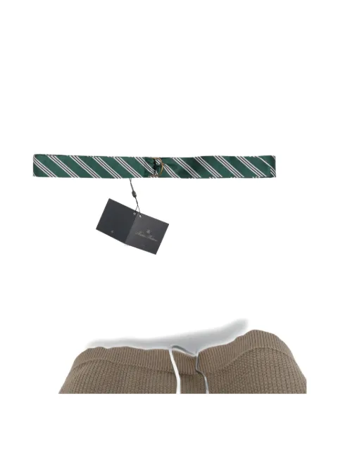 Brooks Brothers striped D-ring belt