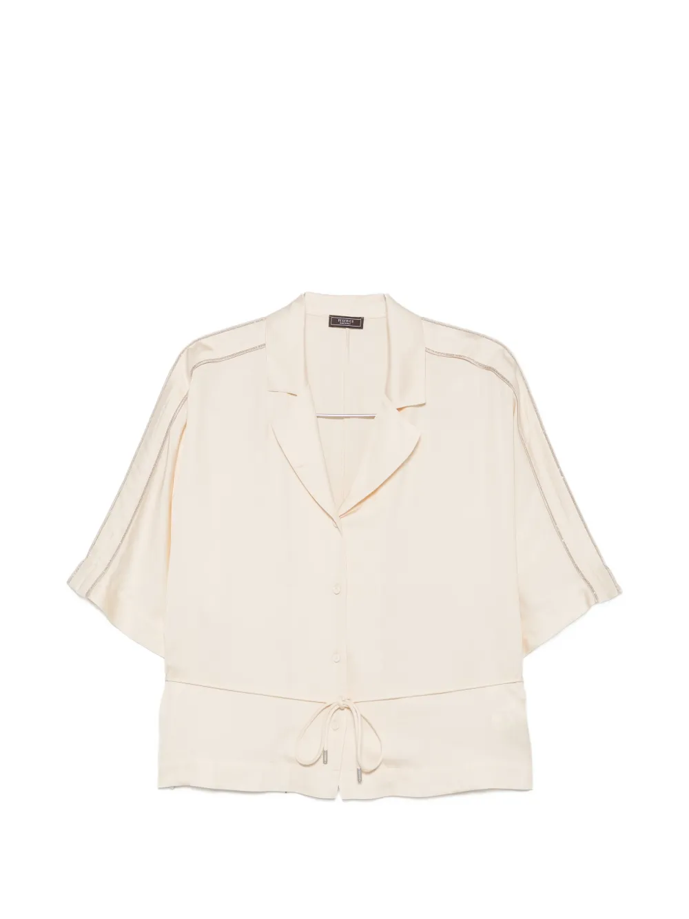Peserico belted side-stripe shirt - Toni neutri