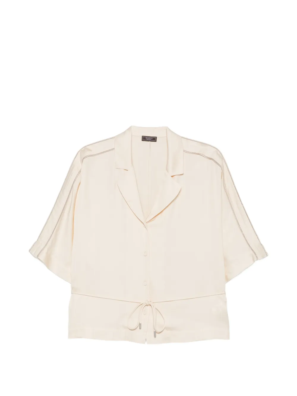 Peserico belted side-stripe shirt - Toni neutri