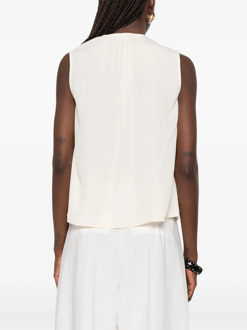MOMONÌ Juana blouse met V-hals Wit