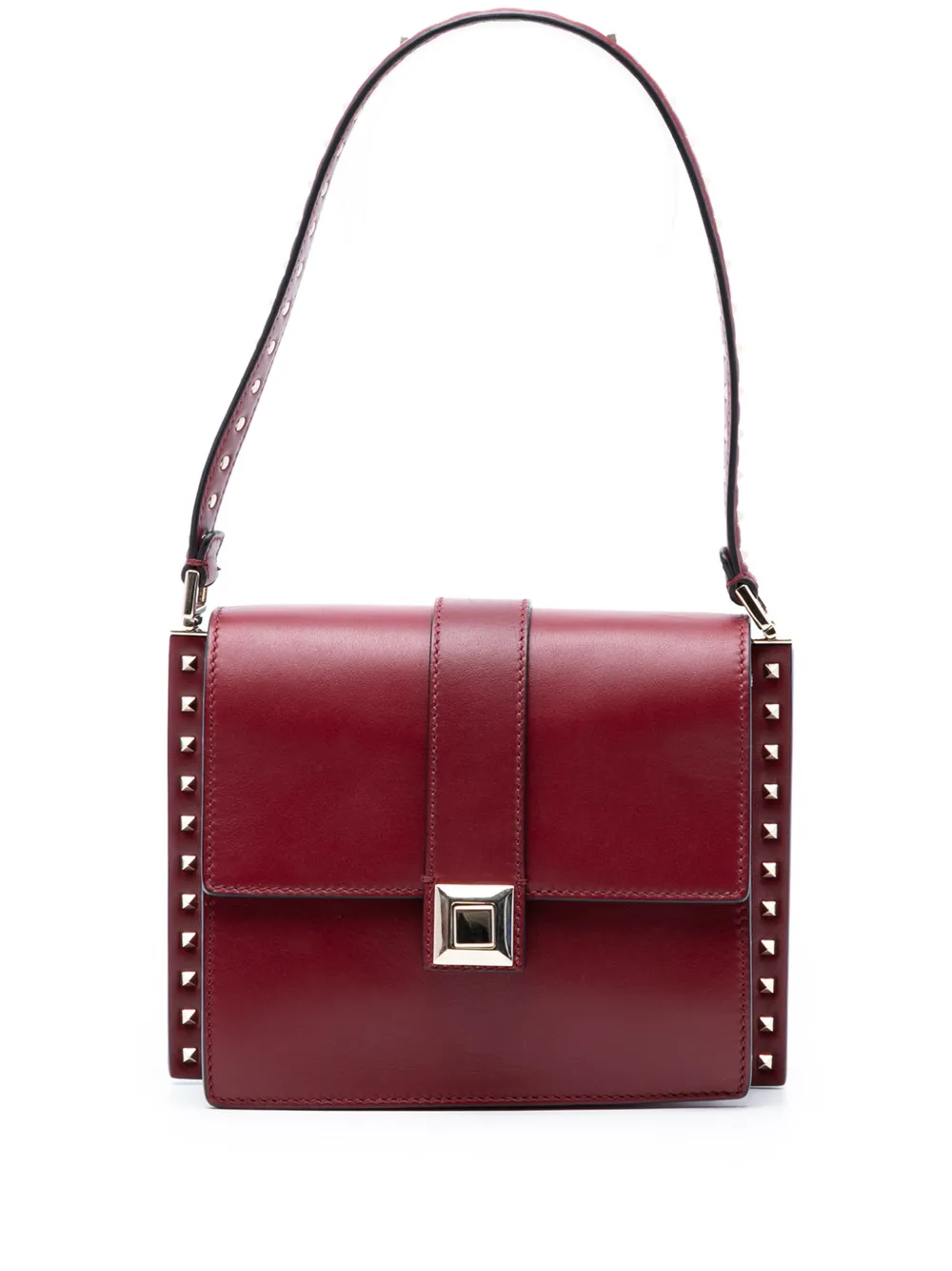 Valentino Garavani Pre-Owned 2010-2026 Leather Rockstud Flap shoulder bag - Rosso