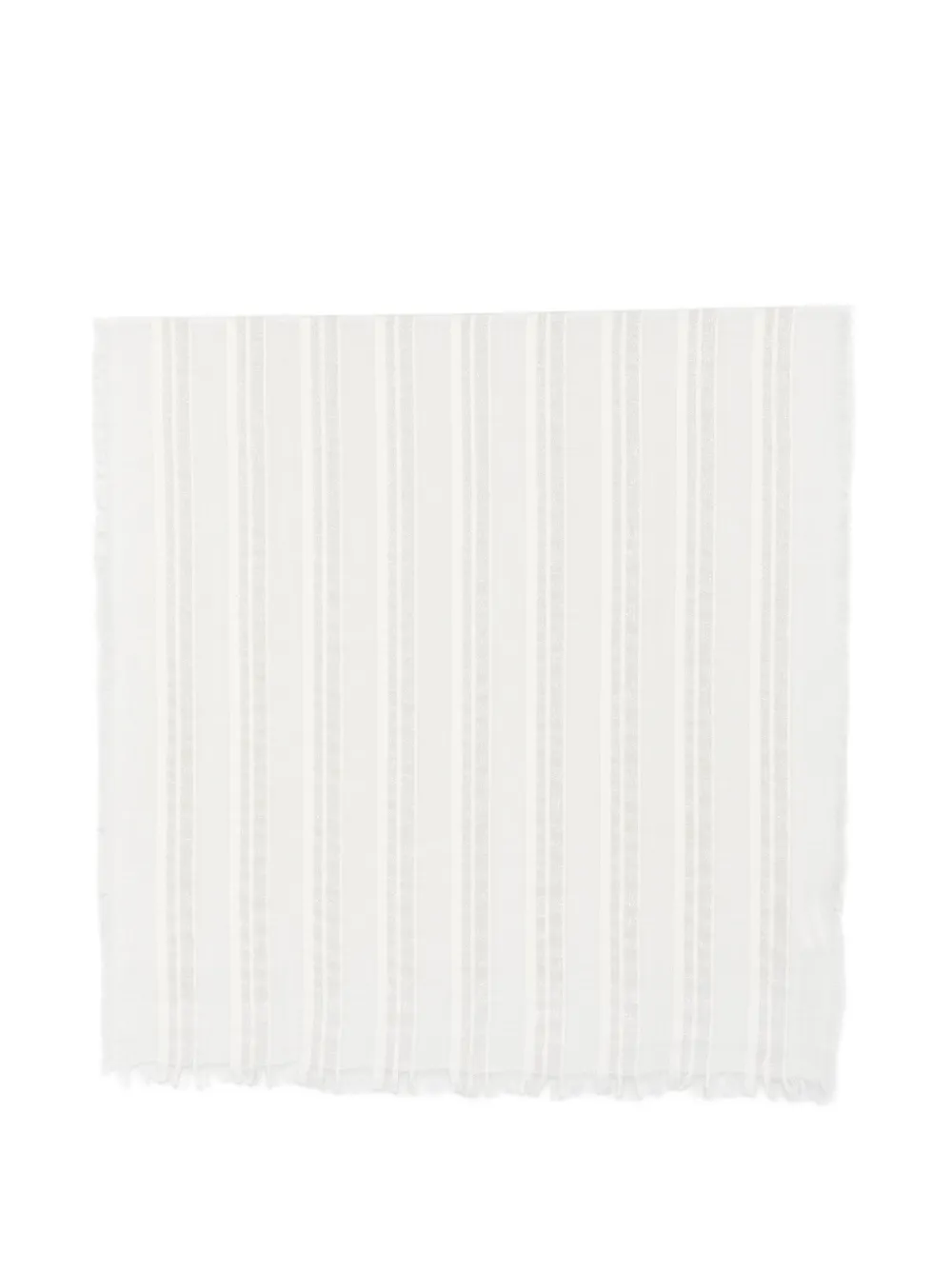 Peserico striped frayed scarf - Bianco