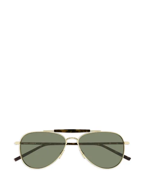 Saint Laurent double-bridge pilot-frame sunglasses