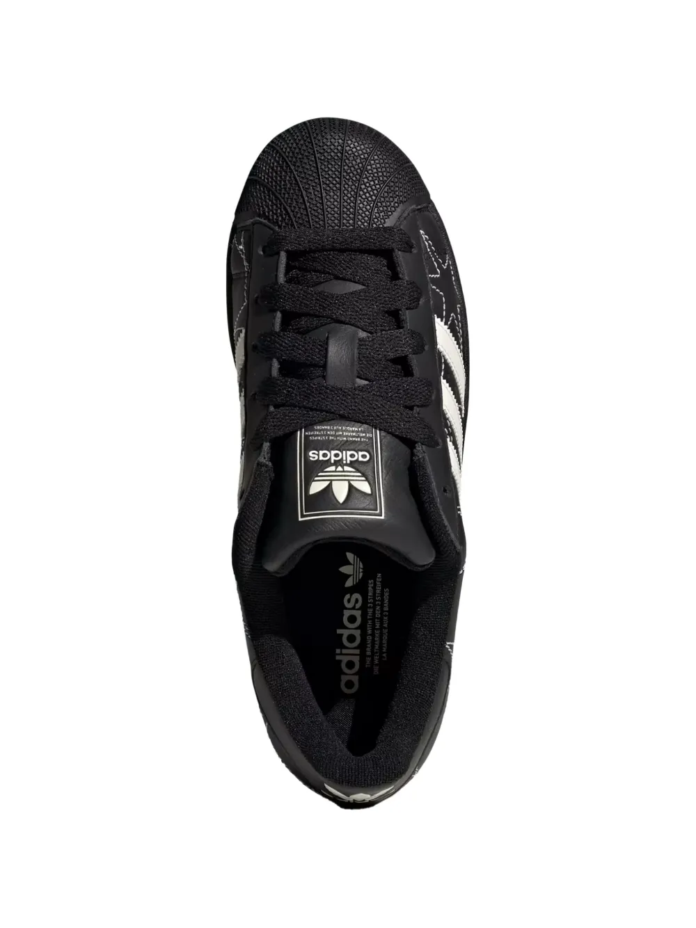 adidas Superstar star II embroidered sneakers Zwart