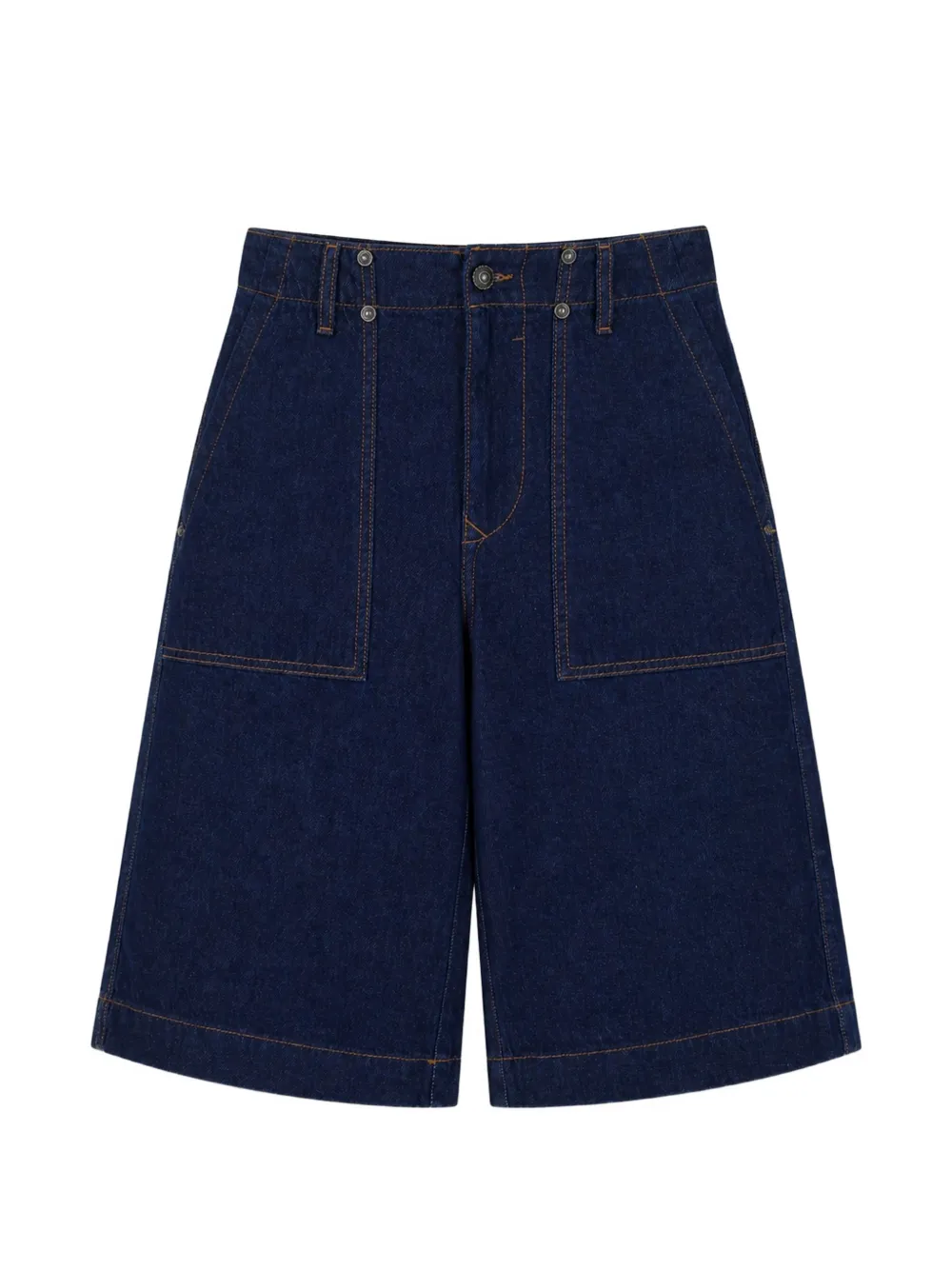Versace Jeans Couture Shorts denim con cuciture a contrasto - Blu