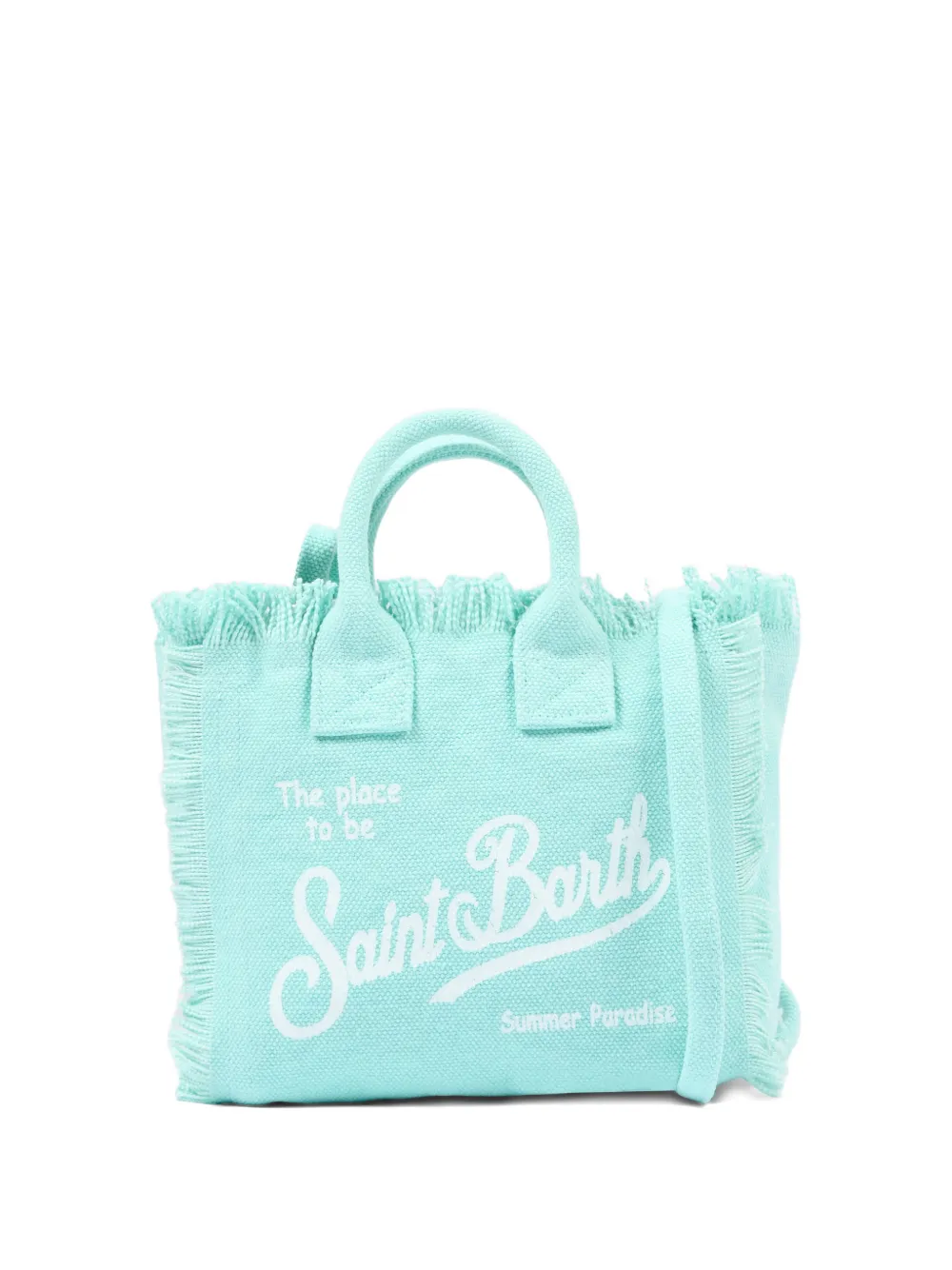 MC2 Saint Barth Kids fringed logo-print tote bag - Blau