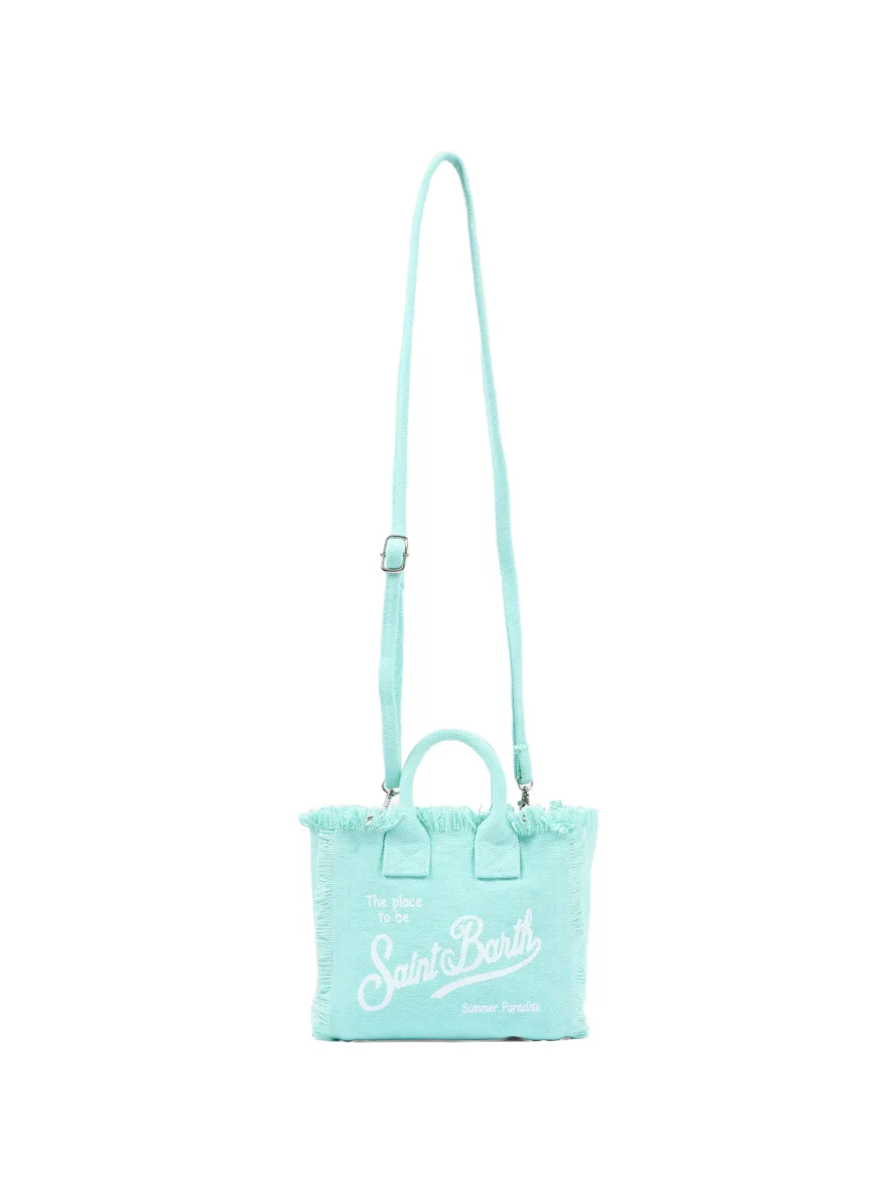 MC2 Saint Barth Kids Shopper met logo-print en franje Blauw