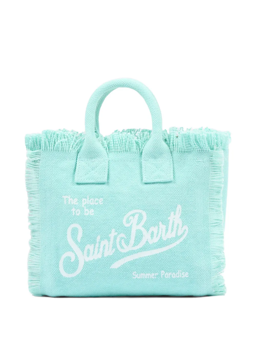MC2 Saint Barth Kids Shopper met logo-print en franje Blauw