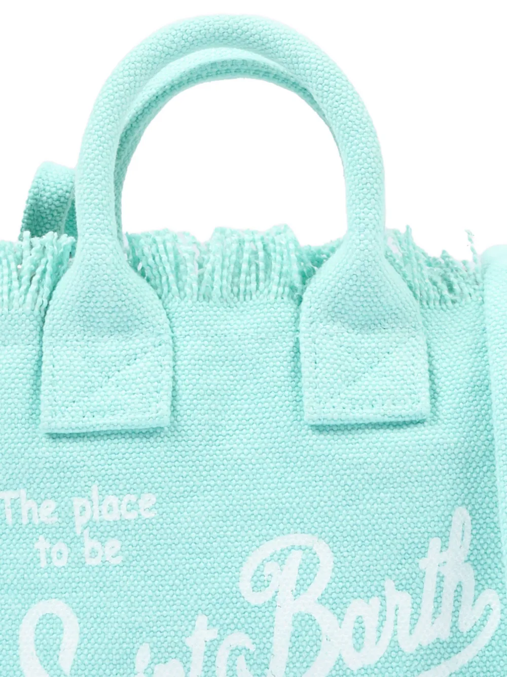 MC2 Saint Barth Kids Shopper met logo-print en franje Blauw