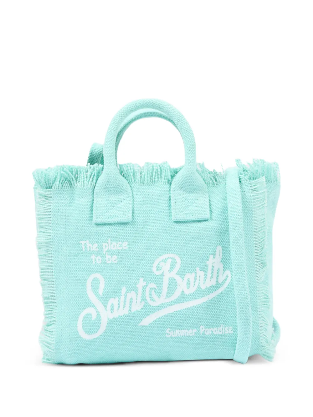 MC2 Saint Barth Kids fringed logo-print tote bag - Blue
