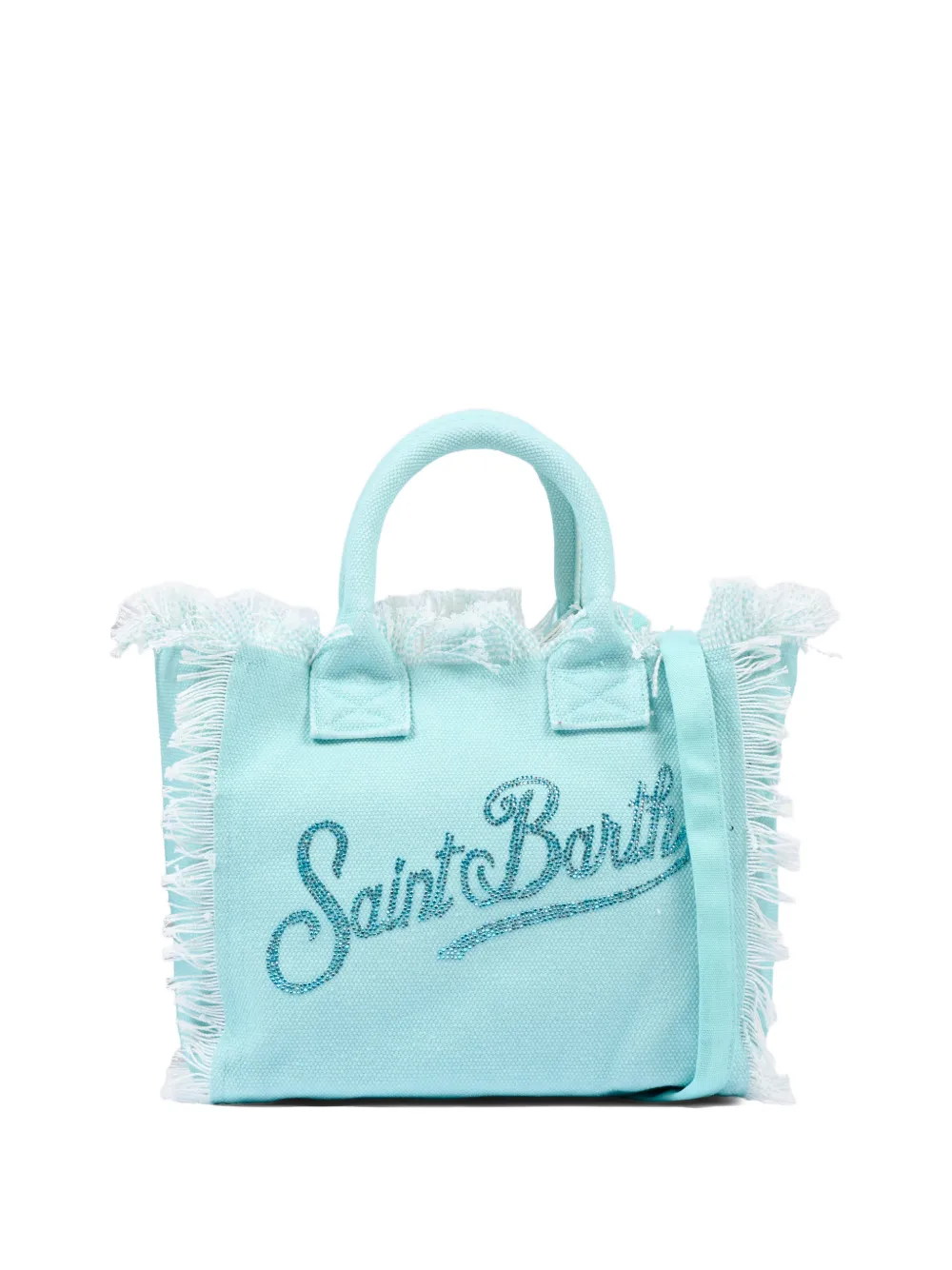 MC2 Saint Barth Kids sequin-logo frayed tote bag - Blau