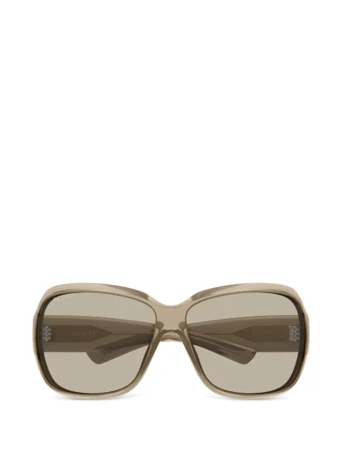 Gucci Eyewear 로고 프린트 스퀘어 프레임 선글라스