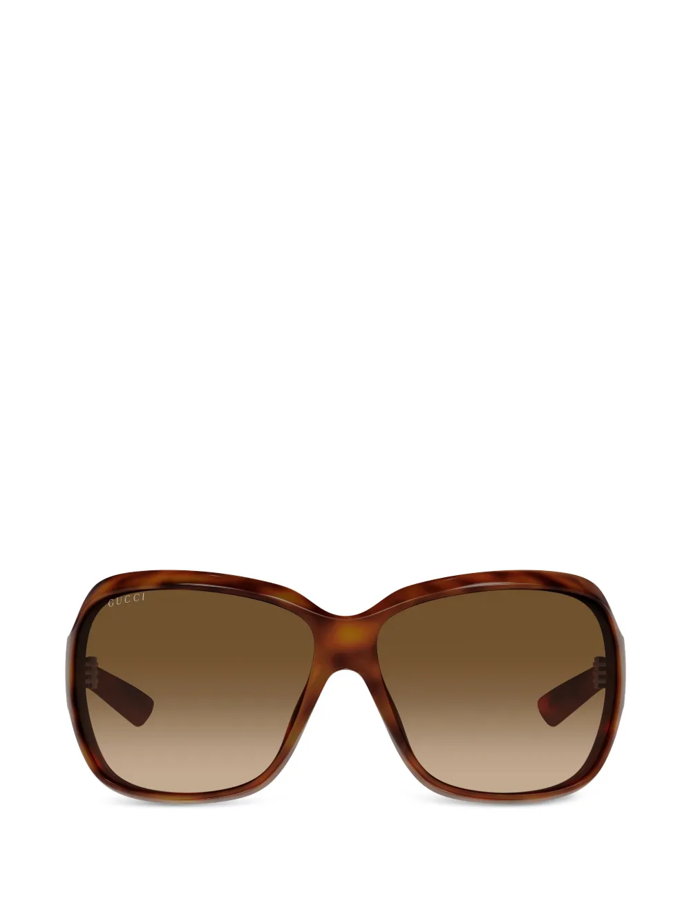 Gucci Eyewear tortoiseshell-effect geometric-frame sunglasses - Marrone