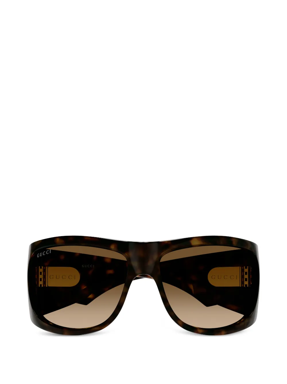 Gucci Eyewear tortoiseshell-effect double G sunglasses - Marrone