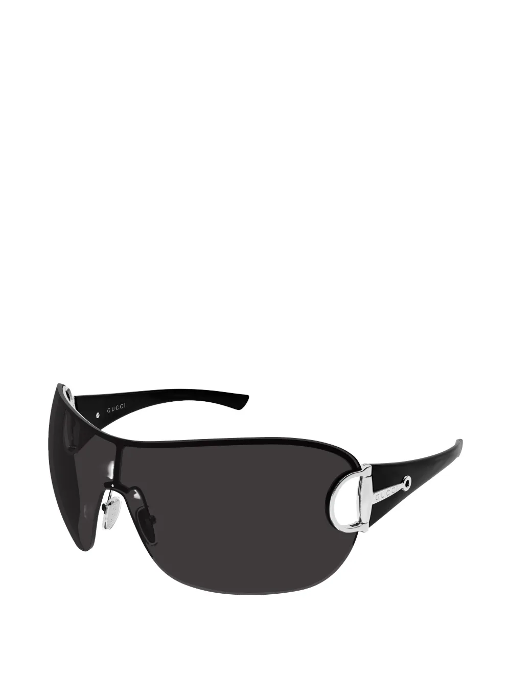 Gucci Eyewear Horsebit zonnebril met schild montuur Zwart