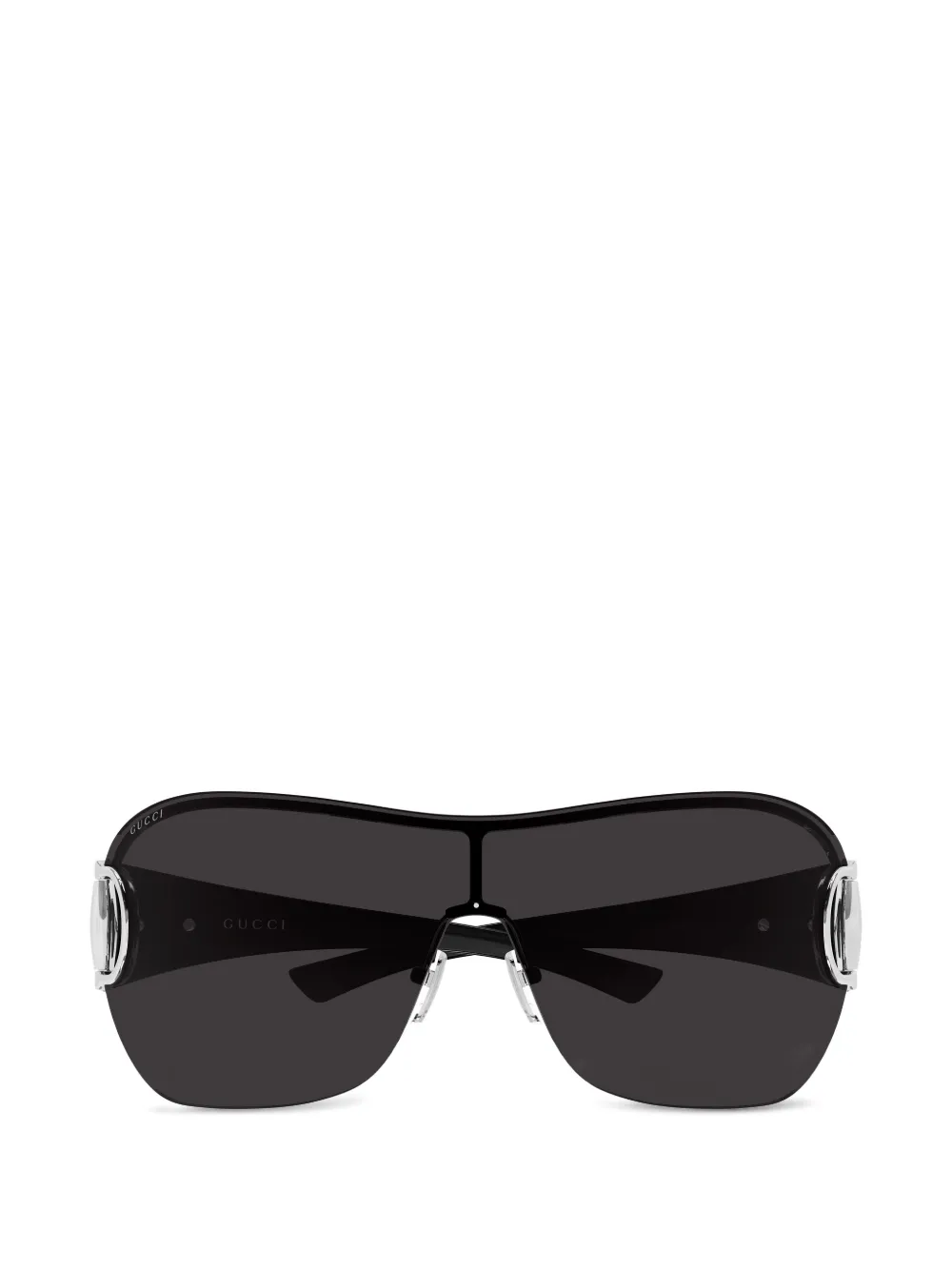 Gucci Eyewear horsebit shield-frame sunglasses - Schwarz