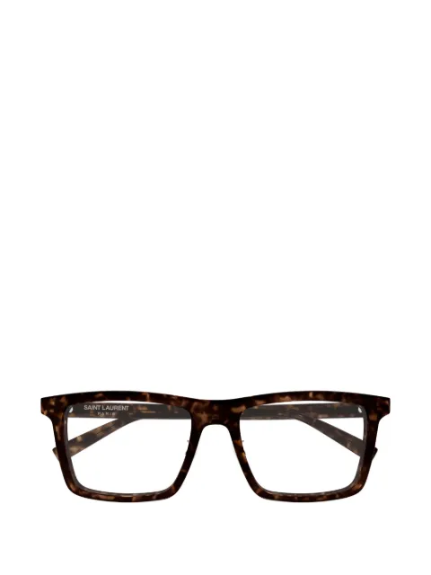 Saint Laurent Eyewear tortoiseshell-effect rectangle-frame glasses
