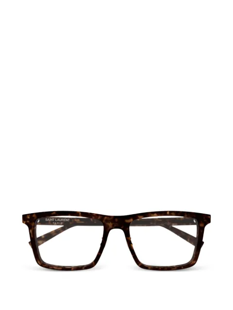 Saint Laurent Eyewear tortoiseshell-effect rectangle-frame glasses