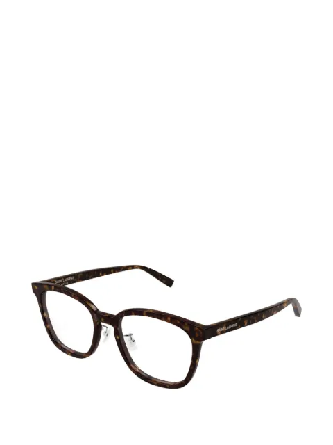Saint Laurent Eyewear tortoiseshell-effect geometric-frame glasses