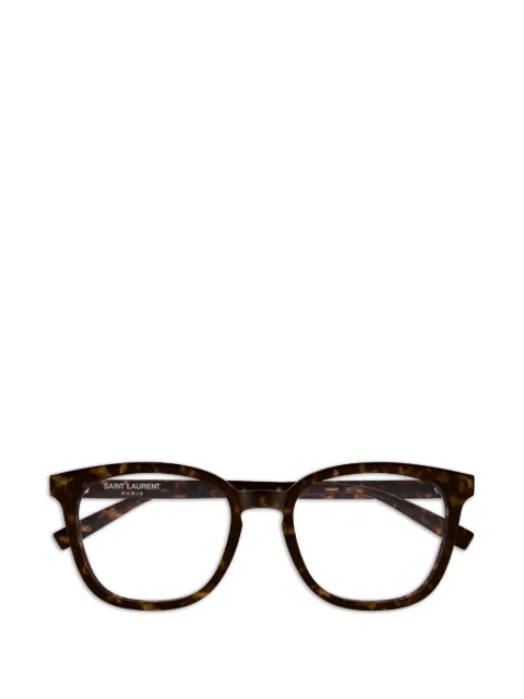 Saint Laurent Eyewear tortoiseshell-effect geometric-frame glasses