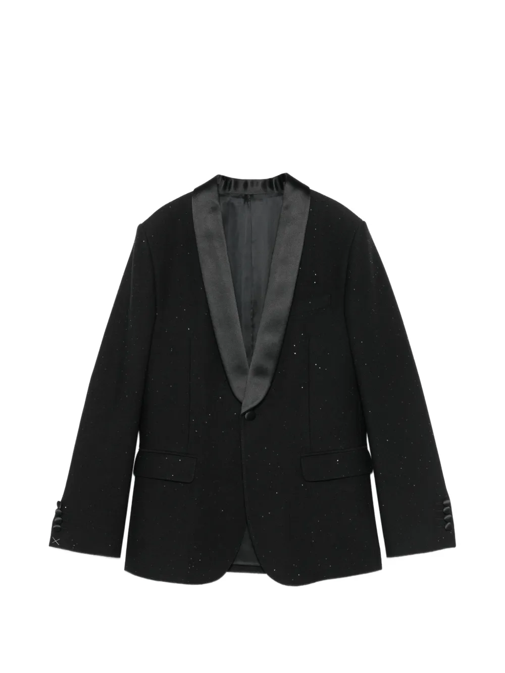 Santoni sequin-embellished shawl-lapel blazer - Nero