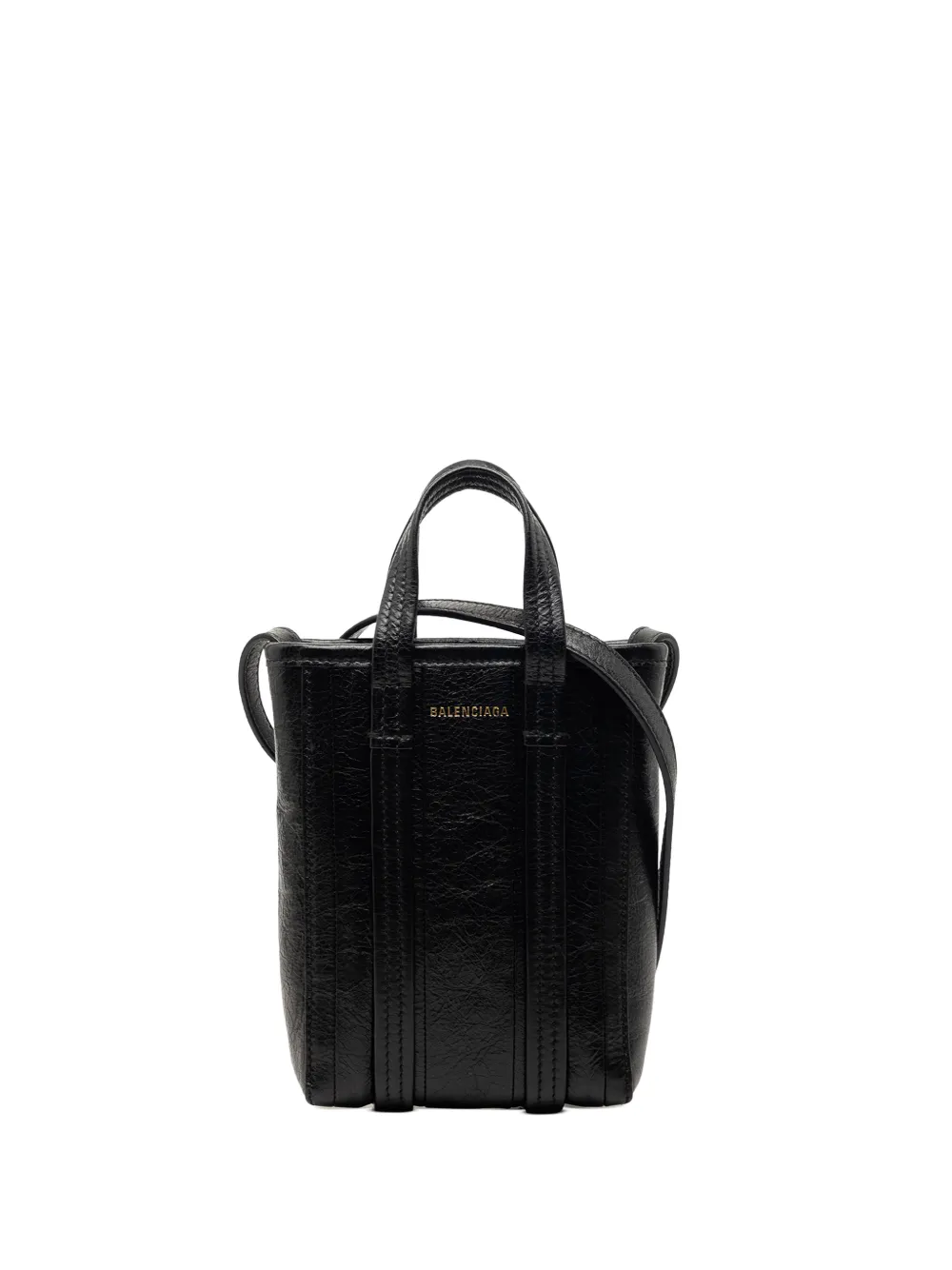 Balenciaga Pre-Owned 2010-2026 mini Barbes North South Satchel-Tasche aus Lammleder - Schwarz