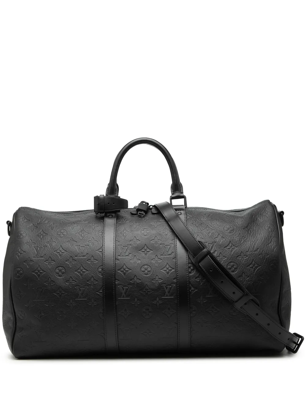 Louis Vuitton Pre-Owned 2019 Monogram Shadow Keepall Bandouliere 50 travel bag - Nero