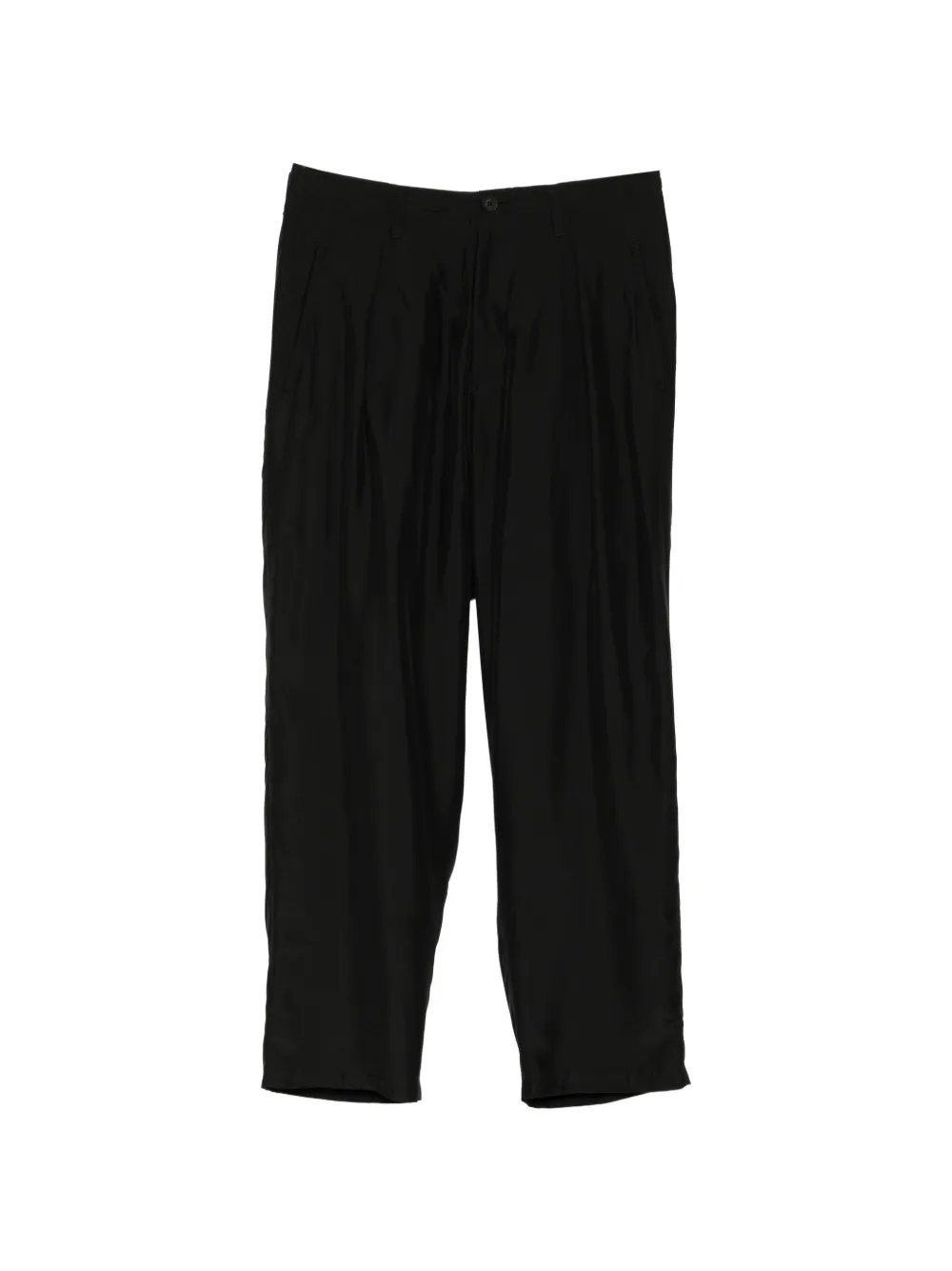 Yohji Yamamoto tucked silk trousers - Nero