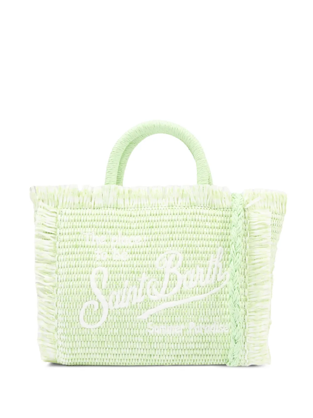 MC2 Saint Barth Kids fringe-trim logo-embroidered tote bag - Grün