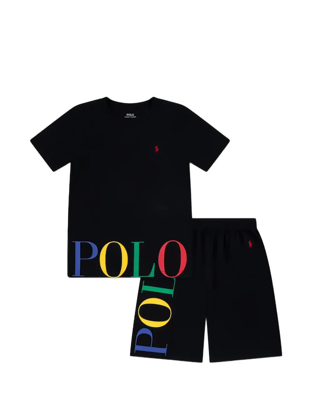 POLO RALPH LAUREN KIDS logo-print shorts set - Blue