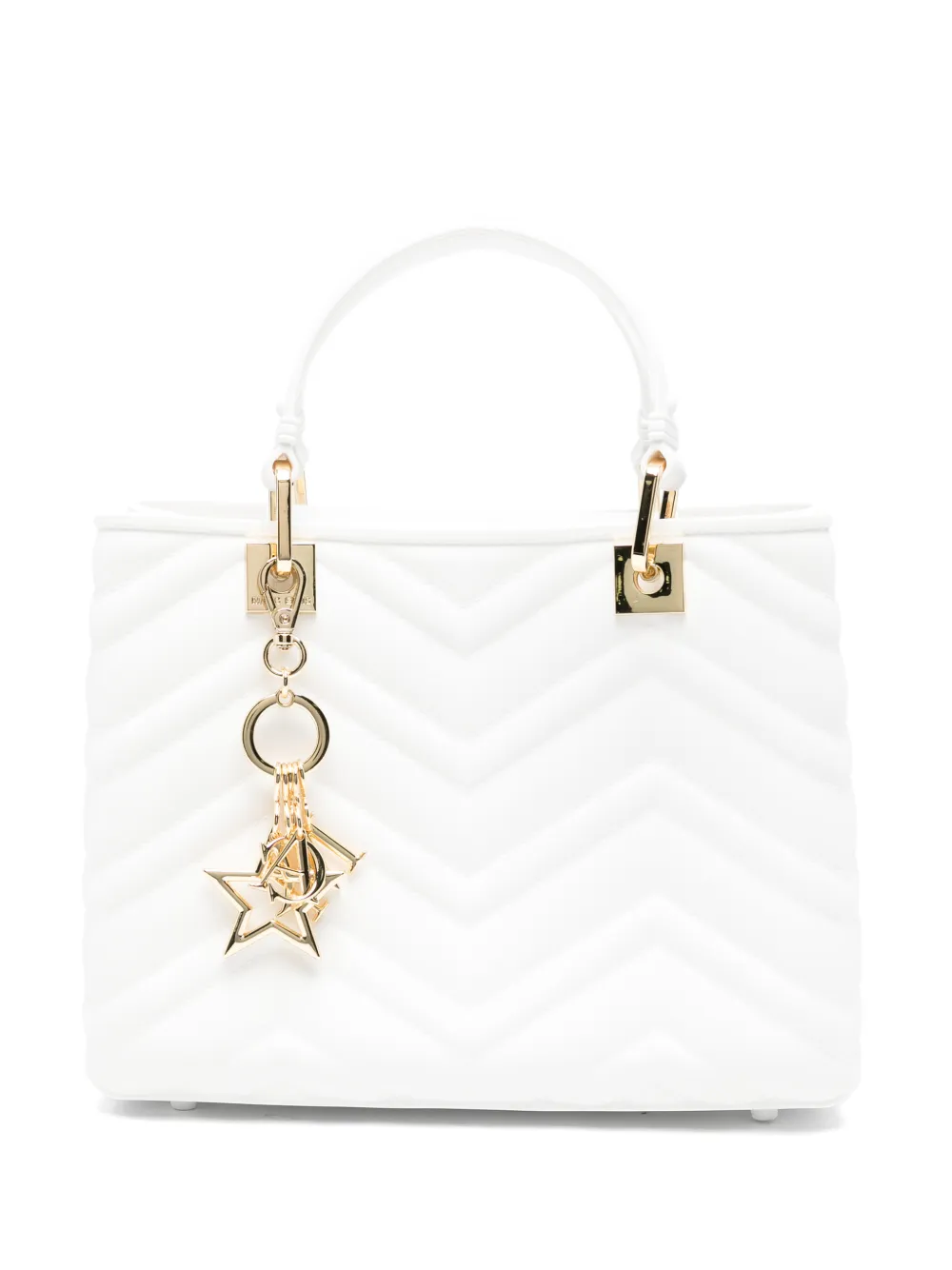 Marc Ellis Borsa tote Krissy trapuntata - Bianco