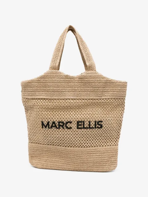 Marc Ellis logo-embroidered woven shoulder bag