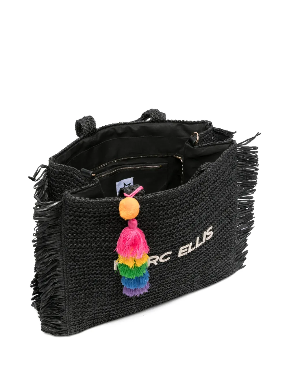 Marc Ellis Buby S. Claire shopper met geborduurd logo en franje Zwart