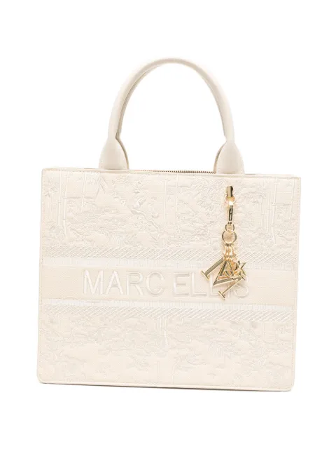 Marc Ellis logo-embroidered jacquard shoulder bag