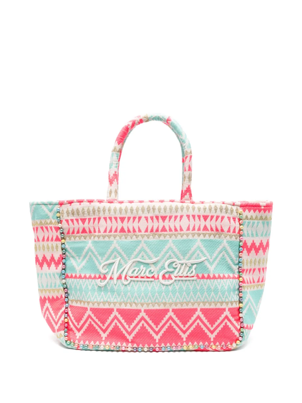 Marc Ellis Geometric-pattern Bead-embellished Shoulder Bag In Multi