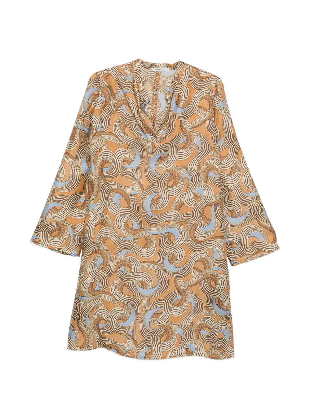 MALIPARMI abstract-print silk dress - Arancione